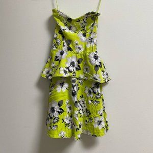 Aeropostale Peplum Green Floral Dress